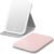 Kintion Travel Makeup Mirror, Portable LED Lighted Makeup Mirror, 360° Rotation Touch Screen Vanity Mirror, 60 LEDs, 3-Color Dimmable Lighting, Rechargeable Tabletop Folding Cosmetic Mirror, Pink