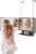 Dripex 3 Way Mirror with Storage Shelf, Trifold Self Haircut 360° Barber Mirror with Height Adjustable Hooks for Makeup, Styling, Shaving, Braiding, Dye Hair