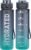 Sahara Sailor Water Bottle 32oz, Durable and Leakproof Water Bottles Motivational with Time Marker, Tritan, BPA Free, Wide Mouth with Easy Clean Brush for Gym, Travel, Home, School, Office (1 Bottle)