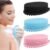 PQRUU 3 Pack Silicone Body Scrubber, Exfoliating Soft Loofah Bath Body Scrubbers for Use in Shower, Exfoliating Body Scrubber Fit for All Kinds of Skin, Rapid Foaming Black+Blue+Pink