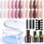 MEFA 19 Pcs Gel Nail Polish Kit with U V Light, 12 Colors All Seasons Nude Pink Milky White Soak Off Gel Polish Nail Set with Base Top Coat Essential Manicure Tools Beginners Salon Nails DIY Art