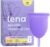 Lena Menstrual Cup Original – Soft Reusable Medical-Grade Silicone Period Cups for Women Heavy Flow, Comfortable 12-Hour Leak-Free Protection, Beginner-Friendly Feminine Care – Large, Purple
