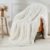 Uttermara Weighted Blanket for Adults Queen Size 15lbs, Soft Cozy Sherpa Fleece Heavy Blanket for Sleep and Calm, Fuzzy Warm Jacquard Bed Blanket, 60 x 80 Inches, Cream White