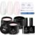 Beetles Builder Gel for Nails-3 Colors 9 in 1 Nail Extension Sculpting Building,Clear Nude Pink Hard Gel Kit with Base Top Coat for Pros,Gifts for Women,UV & LED Lamp Cured Needed
