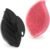 2 Pack Silicone Body Scrubber, Soft Silicone Loofah, Gentle Exfoliating Body Scrubber for Sensitive Skin, Leaf Shaped Shower Scrubbers, Silicone Scrubbers Body Brush for Women Men (Pink & Black)