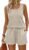 WIHOLL Two Piece Sets for Women Summer Lounge Short Sets Tank Square Neck Sleeveless Sweatsuit with Pocket