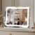 Vanity Mirror with Lights, 16″×12.4″ LED Makeup Mirror, Rounded Frame, 10X Magnification, Smart Touch with 3-Color Lighting, Dimmable, 360° Rotation, Lighted Up for Makeup Desk, Bedroom (White)