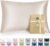 Bedsure Satin Pillowcase with Zipper, Similar to Silk Pillow Cases 2 Pack, Beige Standard Size Satin Pillow Case, Silky & Soft Pillow Covers, Valentines Day Gifts for Women Men, 20×26 Inches