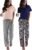 Ekouaer 2 Pack Pajamas for Women Set Short Sleeve Sleepwear Top and Pants Pjs Soft Printed Lounge Sets with Pockets