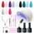 SUNUV Gel Nail Polish Kit with UV Light, 23 Pcs Gel Nail Kit Four Season, 12 Colors Polish Set with Base Glossy Top Coat, Manicure Tools Home Salon Gift for Women Teens Girls, Starter Kit