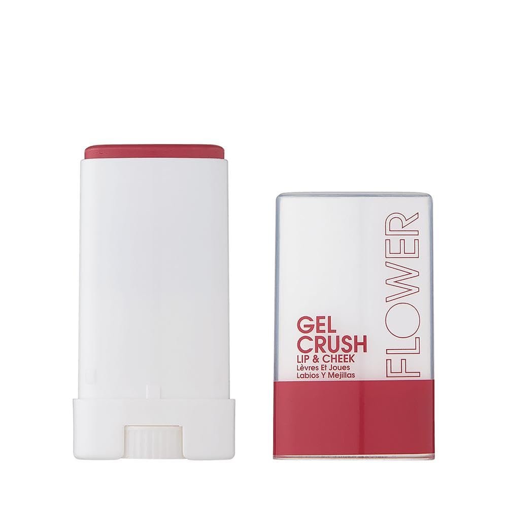 FLOWER BEAUTY By Drew Barrymore Lip & Cheek Gel Crush – Cream Blush and Lips Tint in One Portable Multistick – Hydrating Burst of Color – (Blackerry Crush)