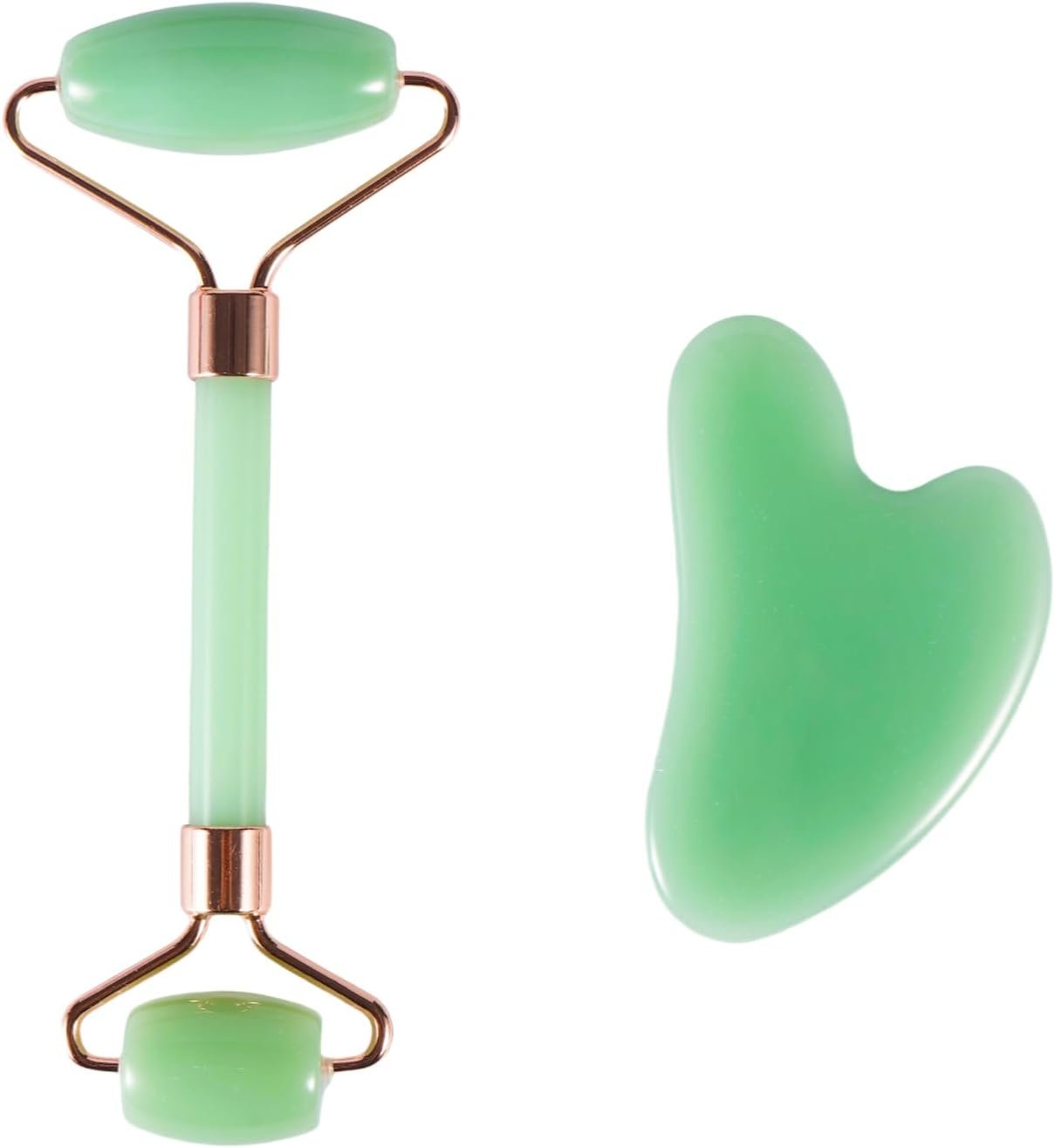 2pcs Scraping Facial Tool Valentine’s Day Gift, Includes Roller and Scraping Set Massage Tool Jawline Sculptor Facial Contour Sculpting Tool for Your Skin Care Routine (Light Green Set)