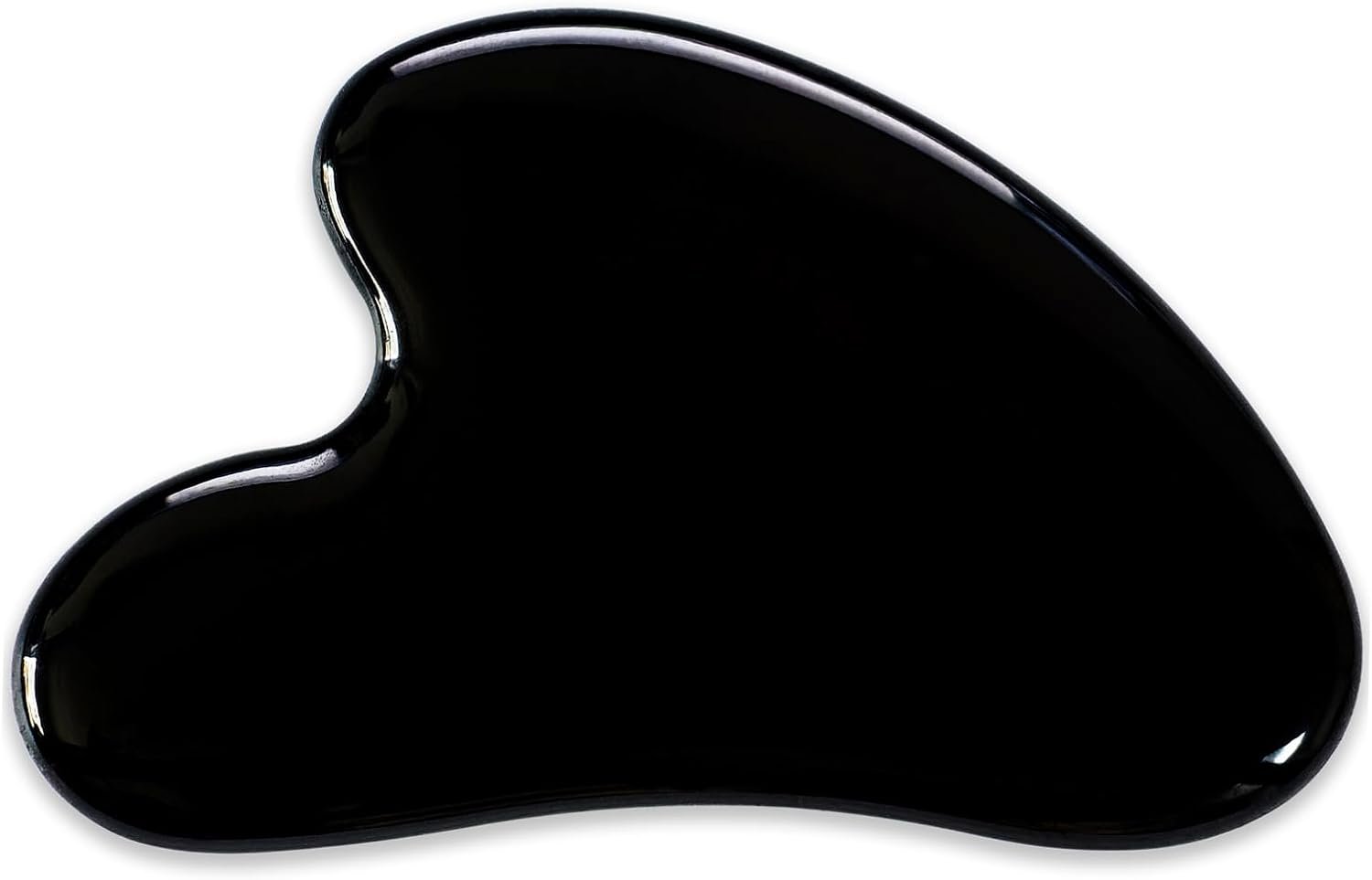 Gua Sha Jade Stone Gua Sha Massage Tool, Guasha Tool for Face and Body Skin Massage. Tools for SPA Acupuncture, Pink Stone for Body Face Neck and Eye, Skin Care Gift for Woman (Black)