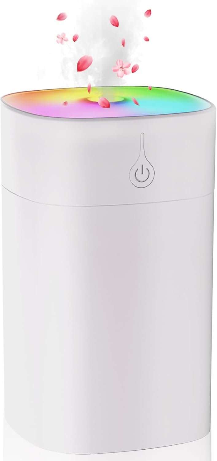 Humidifiers for Bedroom, Personal Desktop Plant Humidifier Indoor 400ML Office Portable Small Humidifier for Travel Oil Diffuser with Night Light Auto Shut-Off