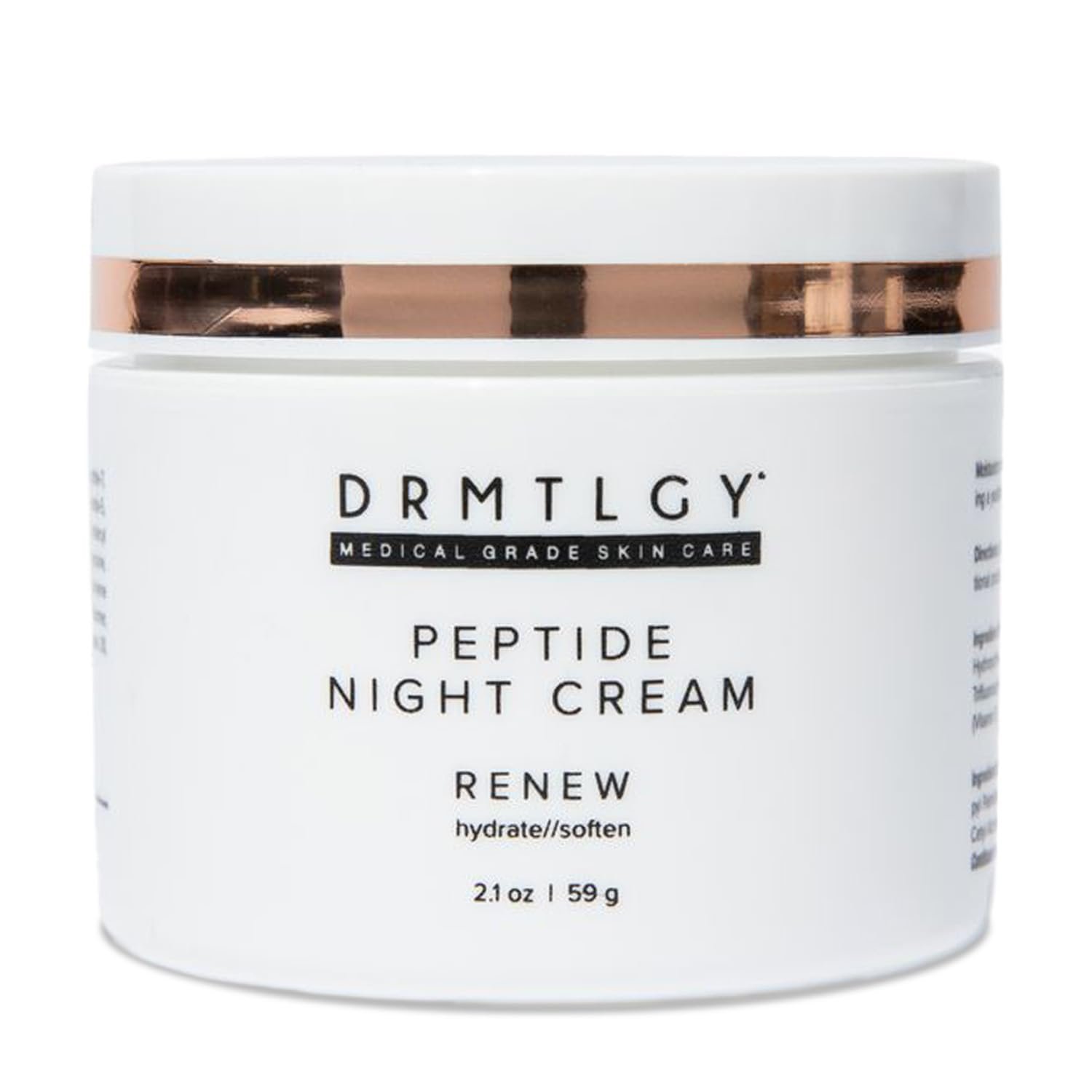 DRMTLGY Peptide Night Cream, Anti-Aging Face Moisturizer with Ceramides & Peptides, Hydrating & Firming Night Cream for All Skin Types (2 oz)