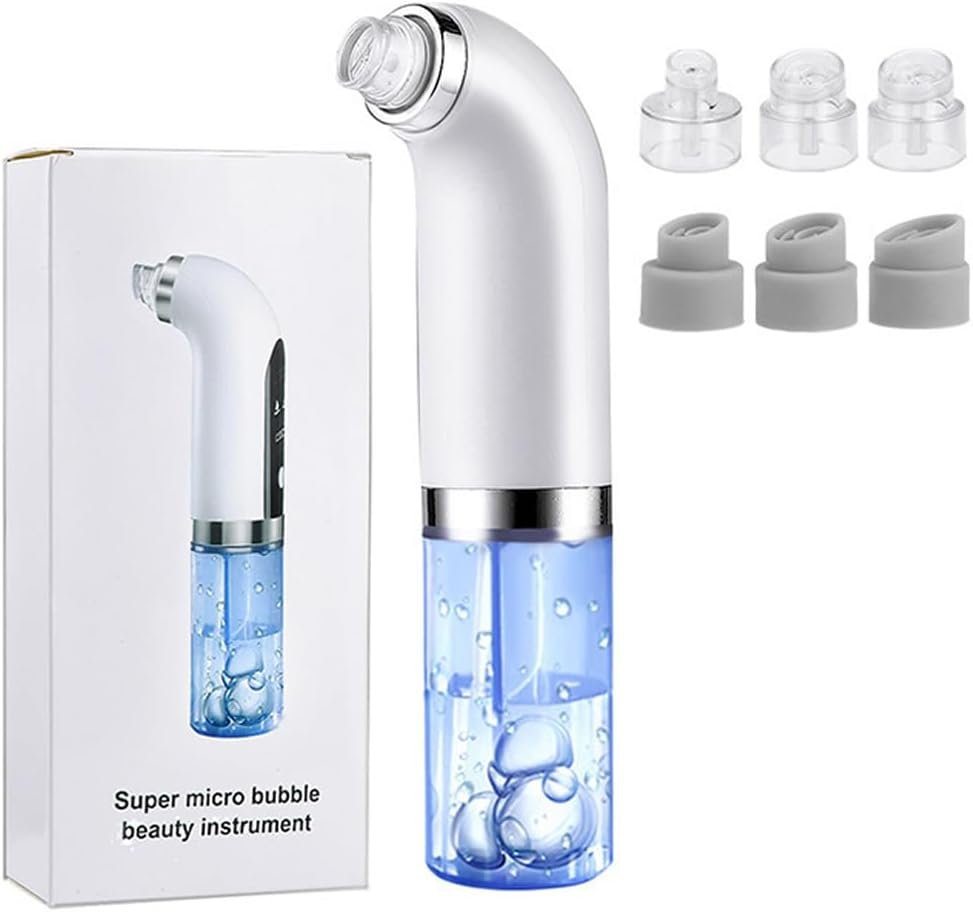 Pore Vacuum Blackhead Remover Kit, 6 Suction Heads & Extractor Tools, 3 Adjustable Suction Levels, Facial Pore Cleansing for Women Men