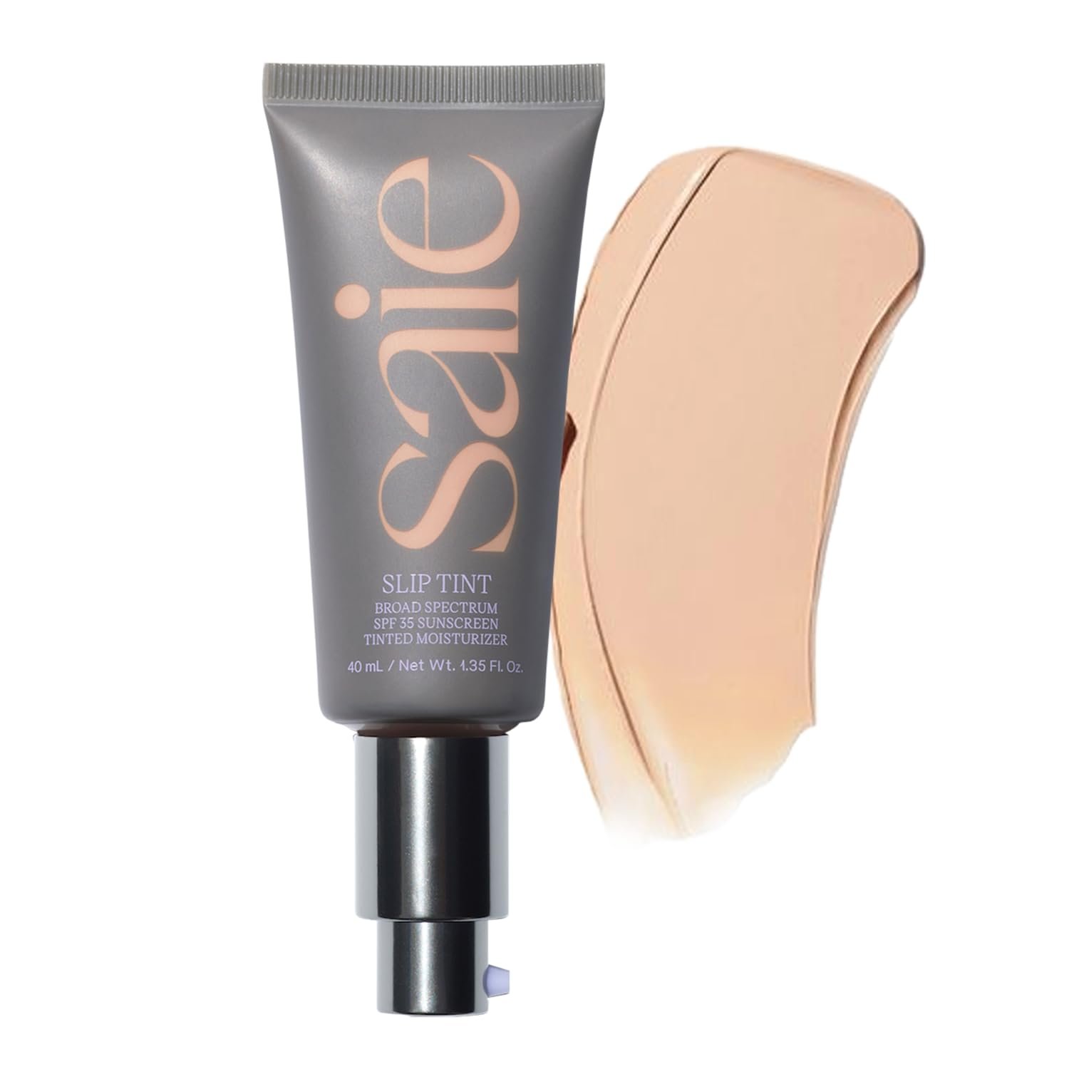 Saie Slip Tint Tinted Moisturizer with SPF 35 – Light Coverage, Glowy Skin Tint & Mineral Sunscreen for Face with Hydrating Hyaluronic Acid – Summer Makeup Essential – Shade Three (1.35 oz)