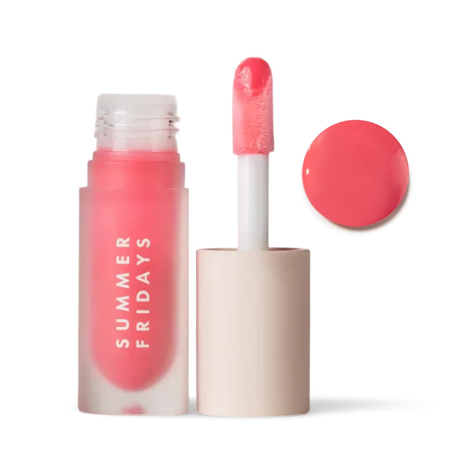 Summer Fridays Dream Lip Oil – Hydrating Tinted Lip Gloss Oil – Non-Sticky Formula with Skincare Benefits for Long-Lasting Softness + Shine – Effortless Beauty Gifts – Pink Cloud (0.15 Oz)