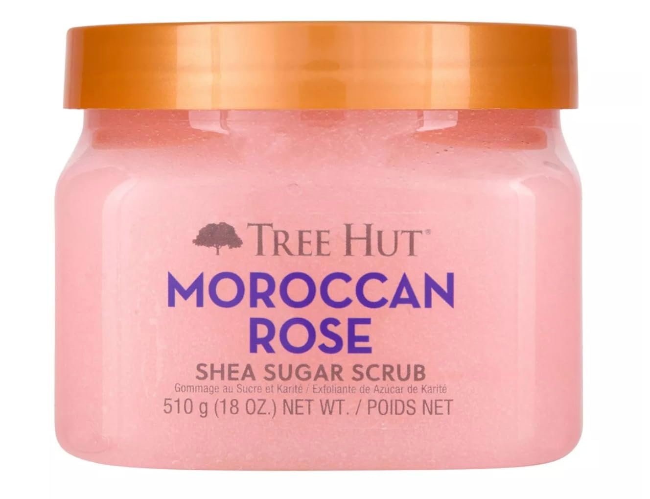 Tree Hut Moroccan Rose Body Scrub, Exfoliating & Hydrating Sugar Scrub with Shea Butter & Essential Oils, Smooth Skin, Body Exfoliator For All Skin Types, Self Care Gifts for Women, Vegan, 18 Oz