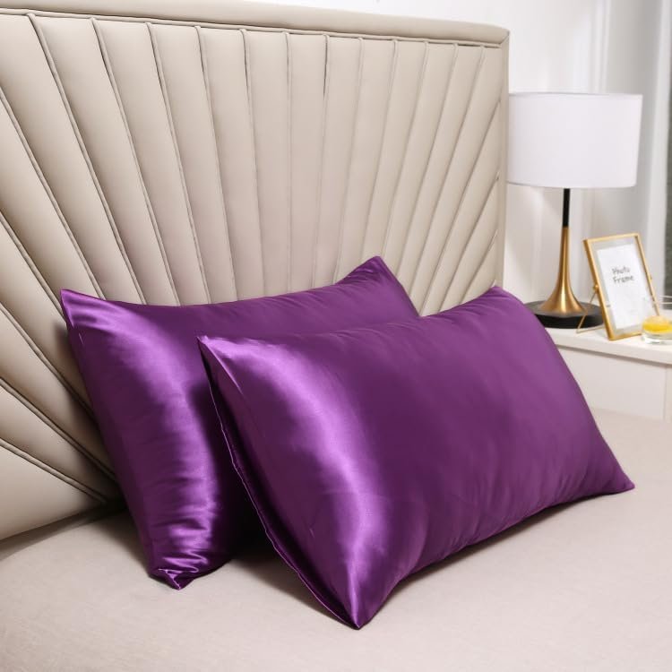 Satin Pillowcase for Hair and Skin Queen, Silky Pillowcase 20×30 Inches – Set of 2 with Envelope Closure, Similar to Silk Pillow Cases, Gifts for Women Men