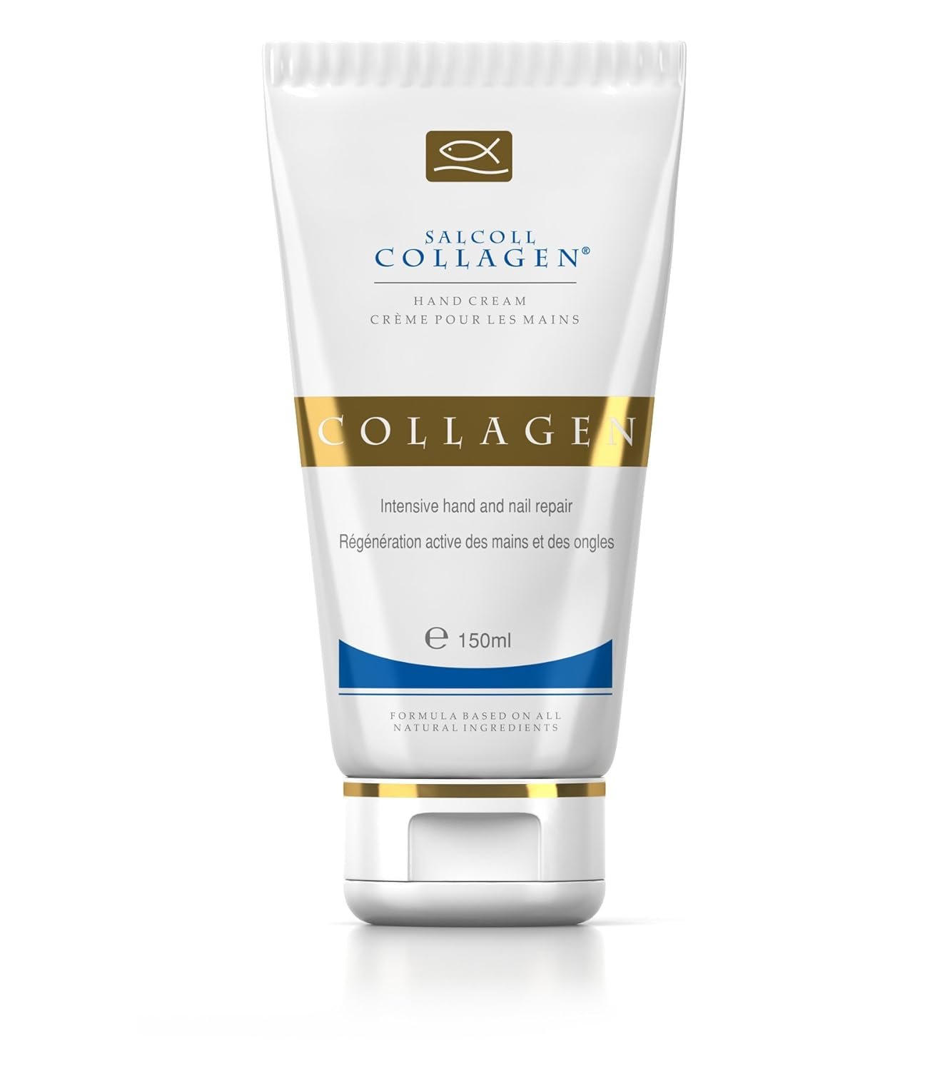 Salcoll Pure Bioactive Anti-Aging Collagen Repair Hand Cream – Hypoallergenic Moisturizing Lotion, Dry Skin Relief, All Skin Types, 150 ml
