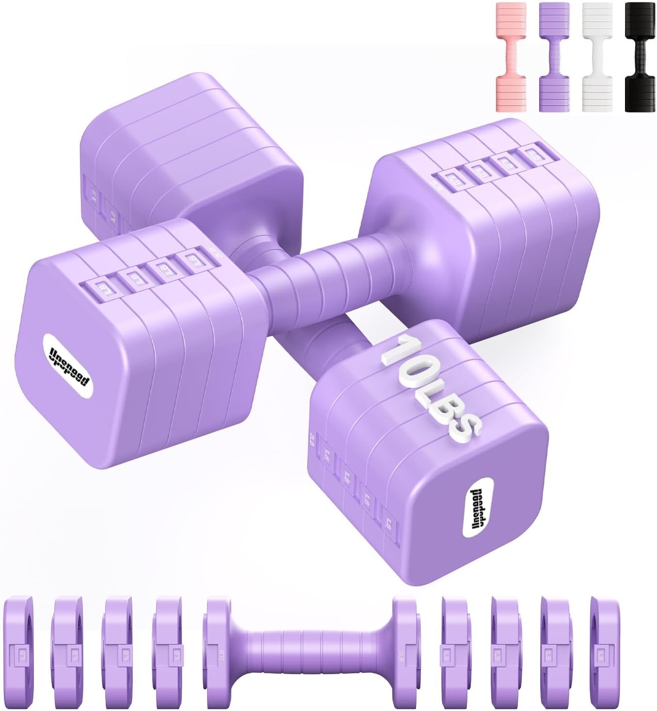 16LBS 20LBS Adjustable Dumbbell Set Dumbbells Sets Hand Weights for Women Men Free Weights Dumbbells Set Exercise Fitness dumbbell sets of 2 for Home Gym Workout Strength Training Equipments