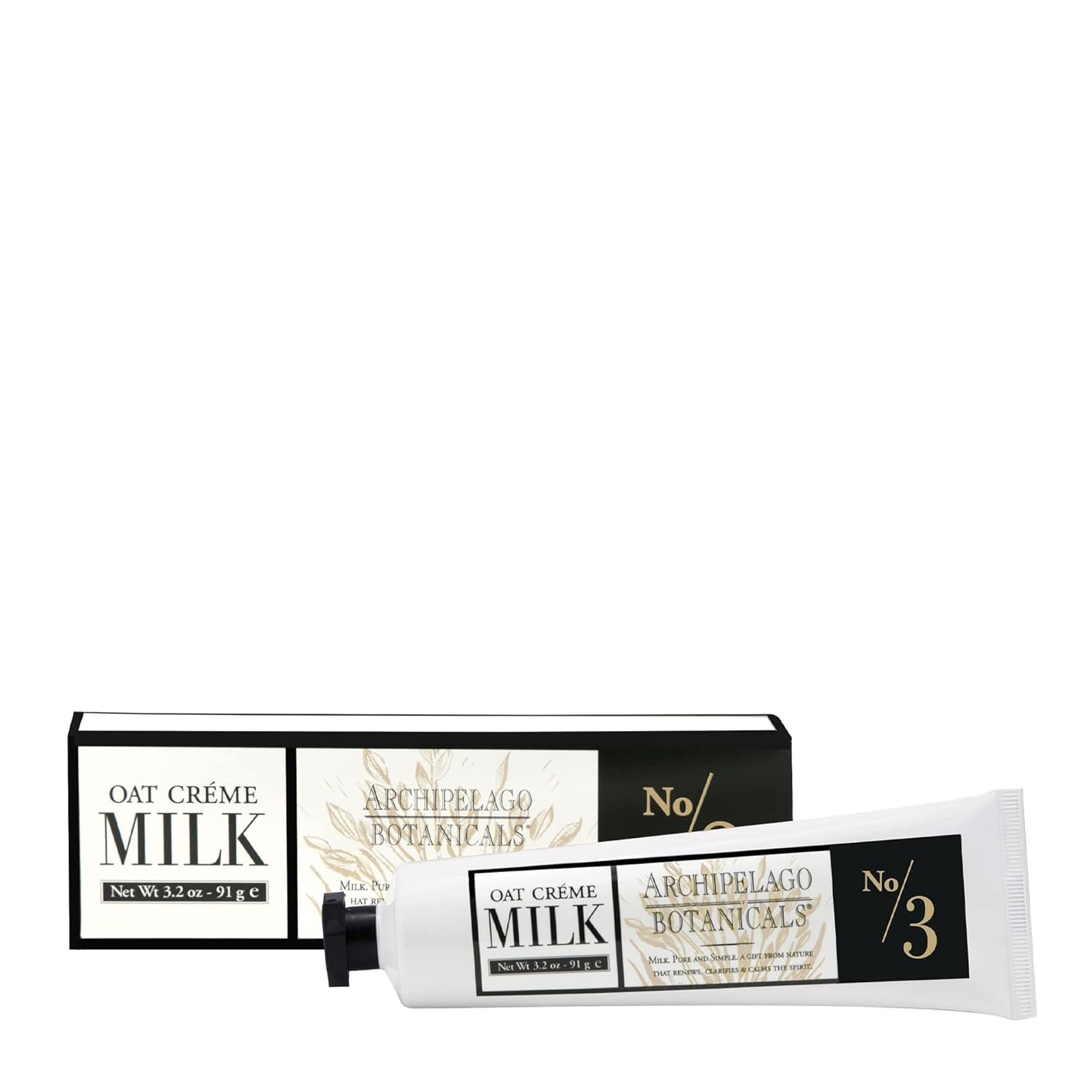 Archipelago Botanicals Oat Milk Hand Crème, Rich and Lightly Scented Hand Lotion for Dry Skin, Cuticles and Rough Spots, Premium Plant Extracts (3.2 oz)
