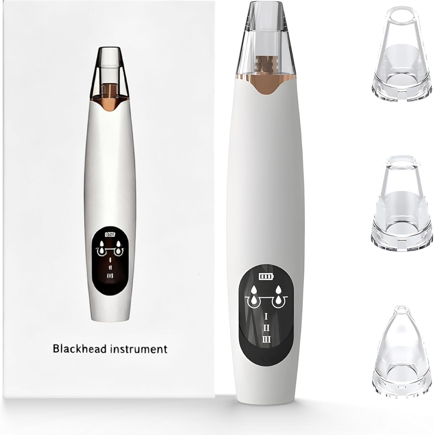 Blackhead Remover Pore Vacuum, Electric Facial Pore Extractor with Silicone Probes & Vibration Tech, 3 Suction Levels Pore Cleaner for Facial Cleansing, USB Rechargeable