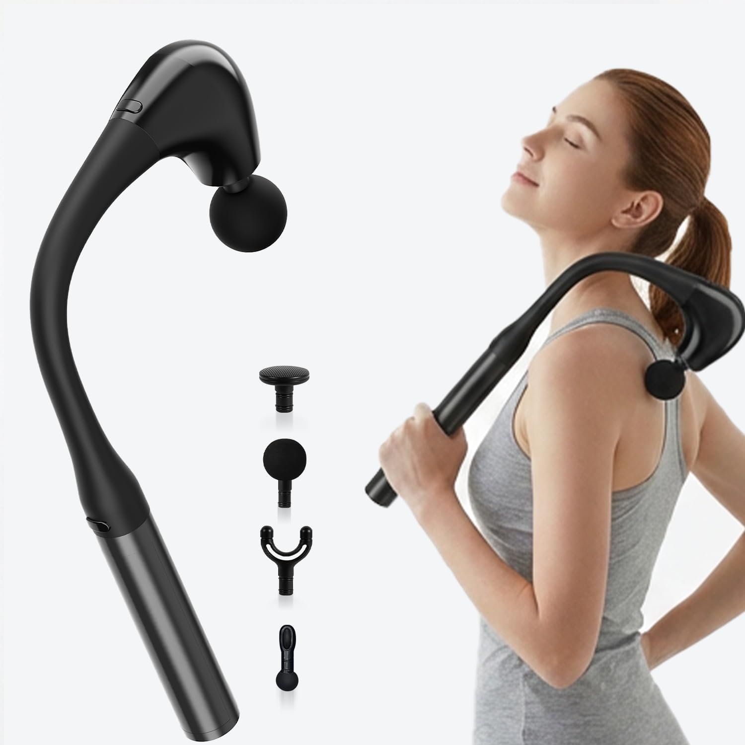 2-in-1 Muscle Massage Gun Detachable Elbow, Deep Tissue Body Massager for Athletes for Pain Relief，Handheld Massage Hammer with 4 Massage Heads for Body Builder