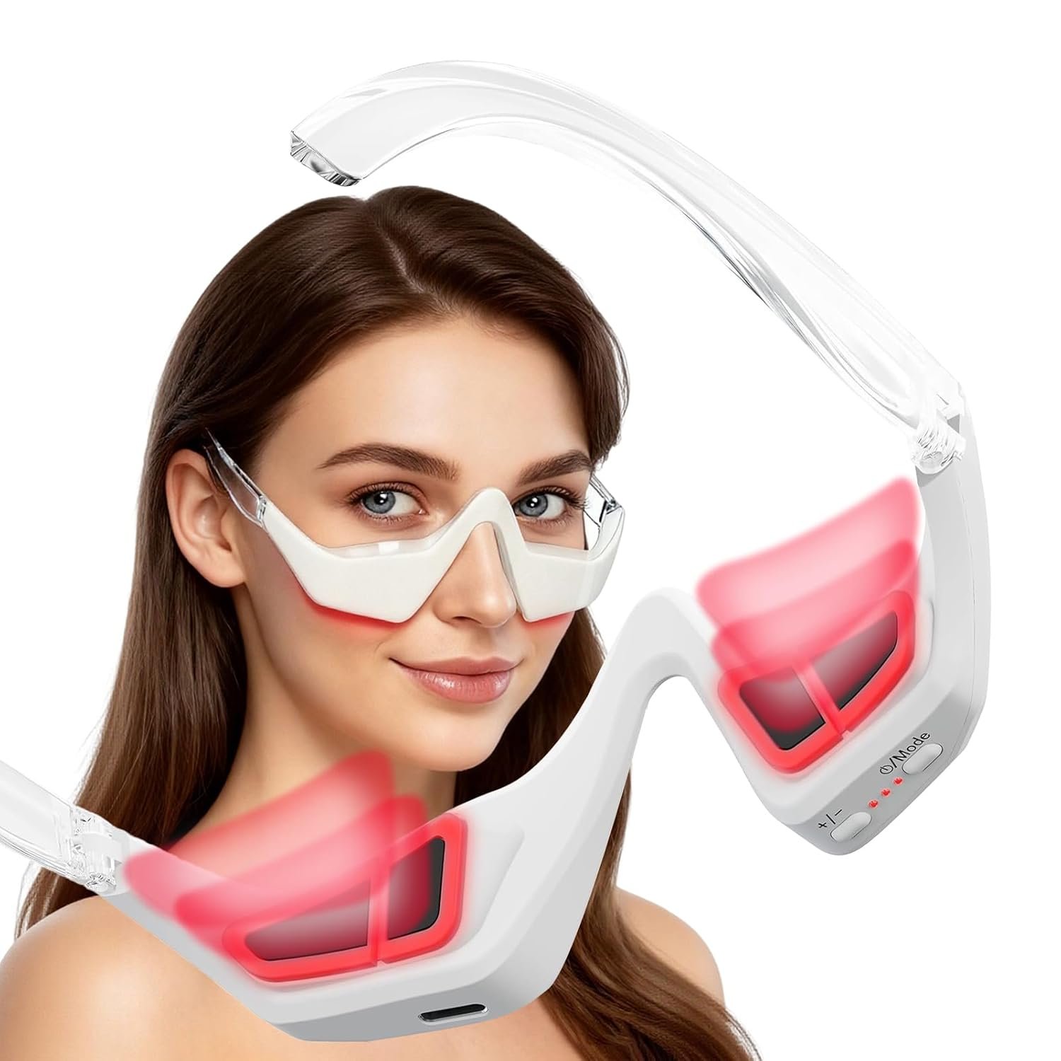 Red Light Therapy Eye Massager for Dark Circles and Puffiness, Portable Eye Care Device with 3 Modes for Wrinkles & Anti-Aging, Ideal for Daily Skincare Routines