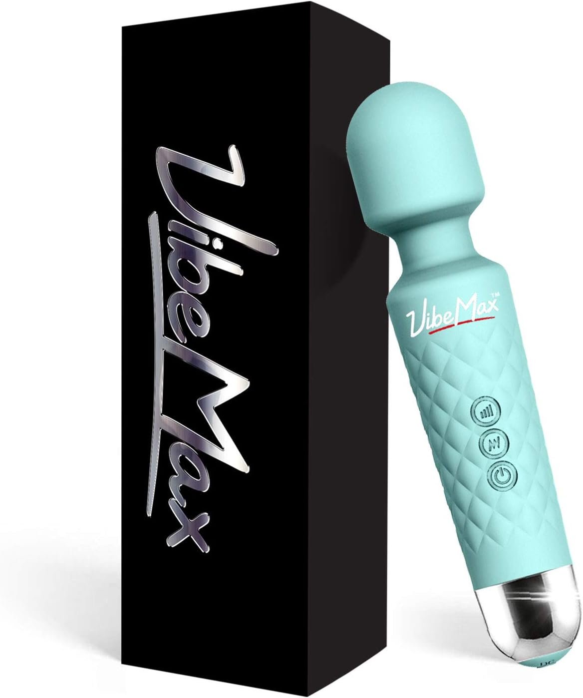 VibeMax Rechargeable Personal Massager – Powerful Multi Speed Vibration – Whisper Quiet – Waterproof – for Muscle Tension Relief in Neck, Back, Shoulders, Legs and Feet – Turquoise