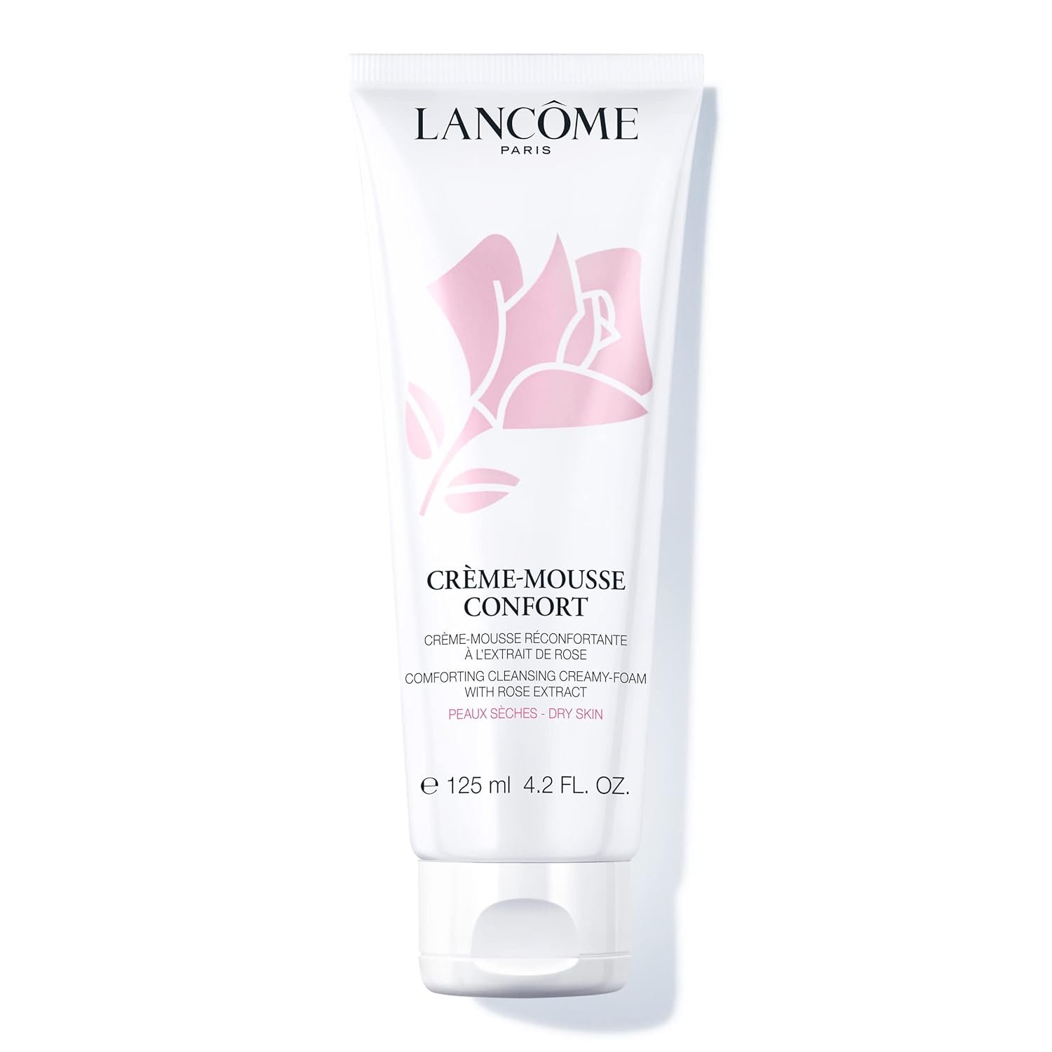Lancôme Créme Mousse Confort Foaming Facial Cleanser | Comforting Cream Cleanser & Makeup Remover with Rosehip Oil | Gentle Hydrating Face Wash for Soft, Radiant Skin | 4.2 Fl Oz