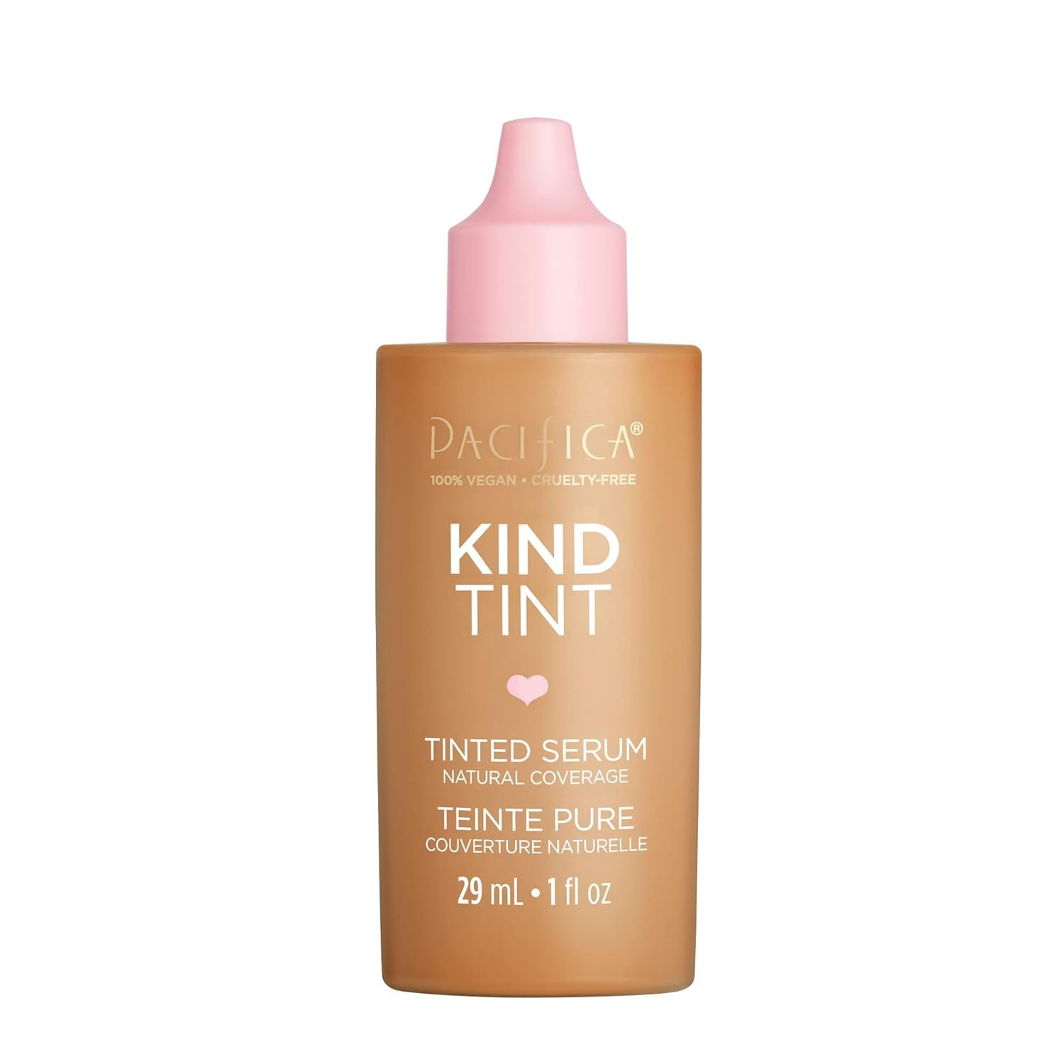 Pacifica Tinted Moisturizer – Kind Tint Serum, Lightweight Hydrating Foundation with Vegan Collagen & Hyaluronic Acid for Dewy Glow, Buildable Coverage, Vegan, 1 fl oz (Shade 13)