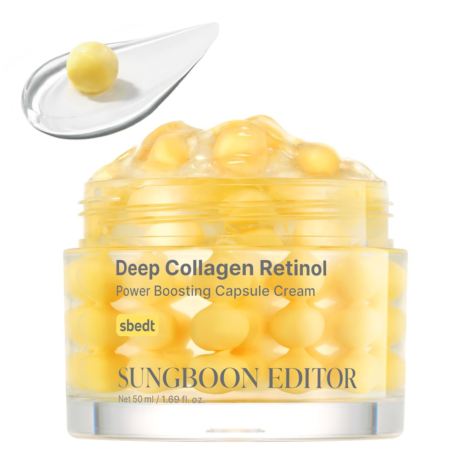 SUNGBOON EDITOR Deep Collagen Retinol Capsule Cream, For Fine Lines and Dry Skin, White Spicules + Collagen + Retinol, Korean Skincare, 1.69 fl.oz, Gifts for Women