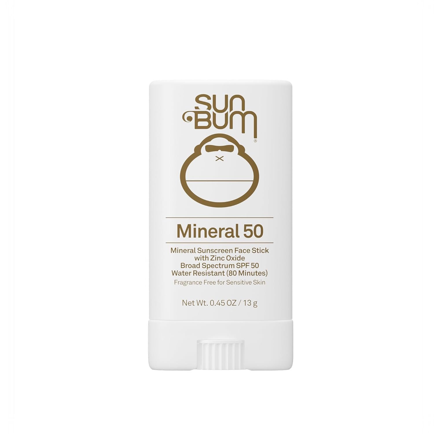 Sun Bum Mineral SPF 50 Face Stick Sunscreen – NEW FORMULA Water-Resistant Broad Spectrum Sunscreen with Vitamin E – Hawaii 104 Act Compliant (Without Octinoxate & Oxybenzone) – Travel Friendly 0.45 oz
