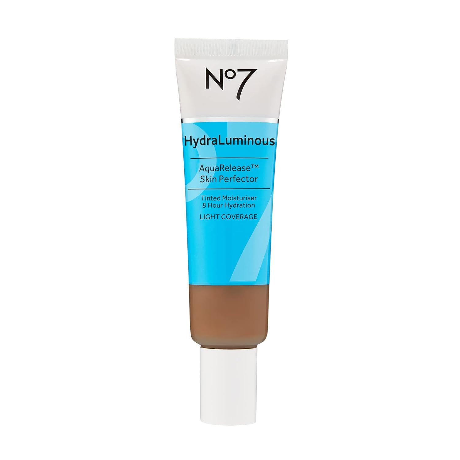 No7 HydraLuminous Skin Tint Perfector – Aqua Release Tinted Moisturizer with a Hydrating, Lightweight Formula – Sheer to Light Coverage Face Makeup – Rich (1 Fl Oz)