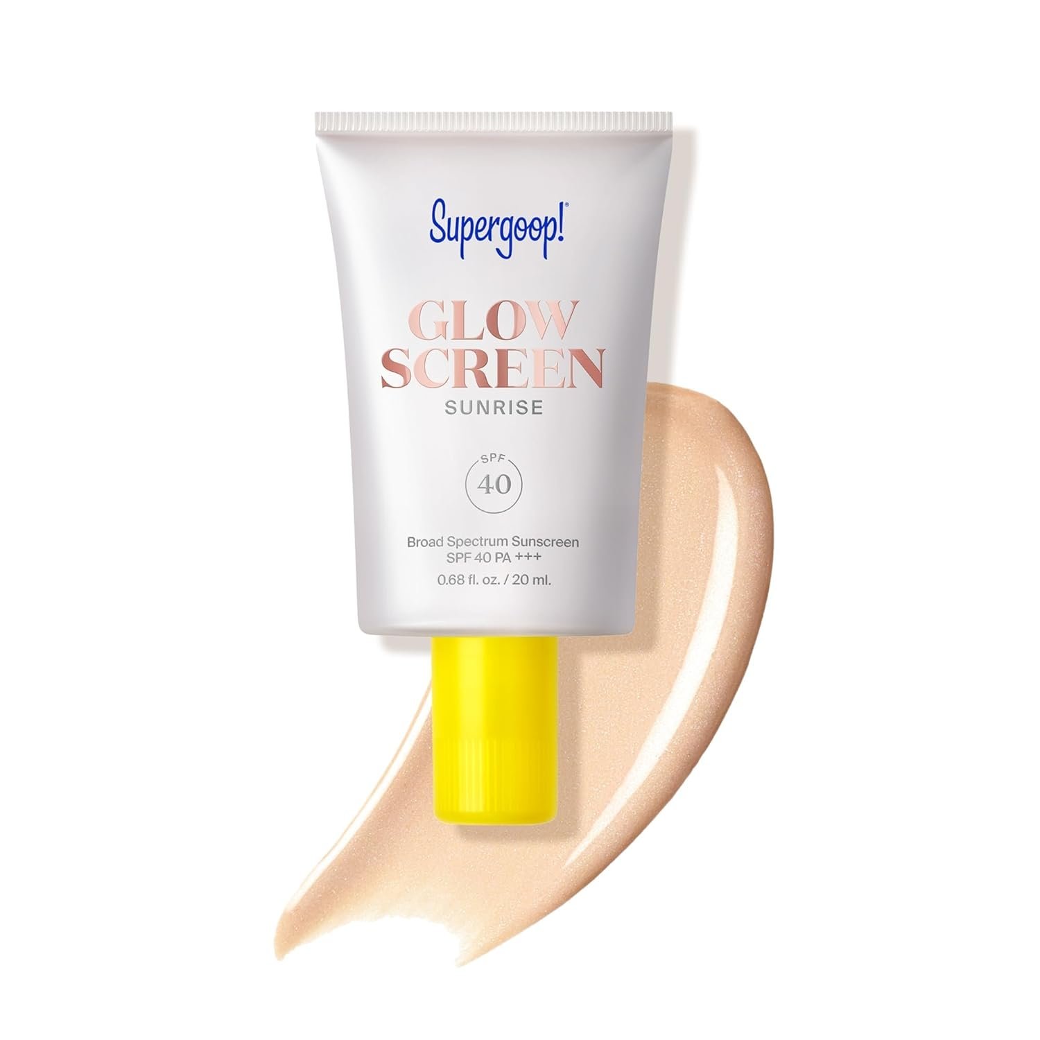 Supergoop! Glowscreen SPF 40 – Glowy Primer + Broad Spectrum Tinted Sunscreen – Helps Filter Blue Light – Hydration – Hyaluronic Acid & Vitamin B6