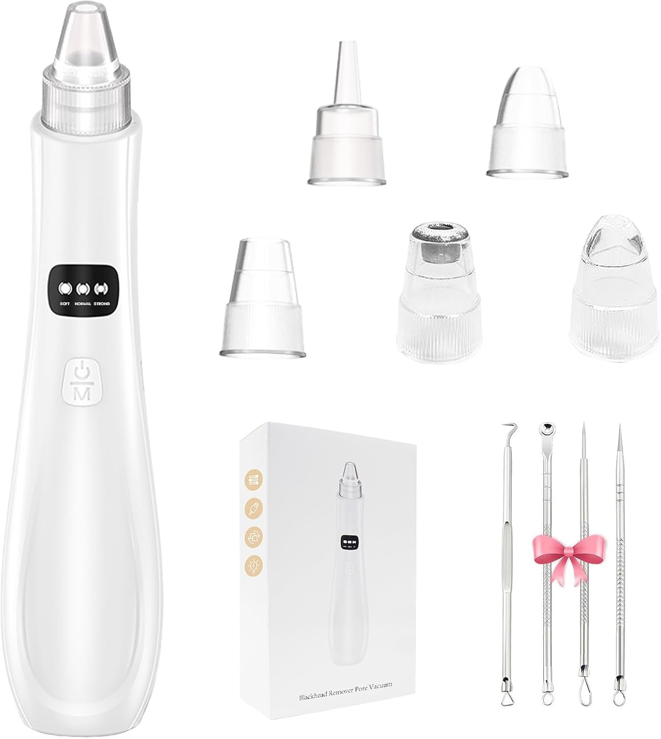 2026 Blackhead Remover Pore Vacuum, Blackhead Extractor-5 Suction Power 3 Adjustable Suction,USB Rechargeable Facial Pore Cleaner Kit Electric Acne Extractor Tool for Women & Men