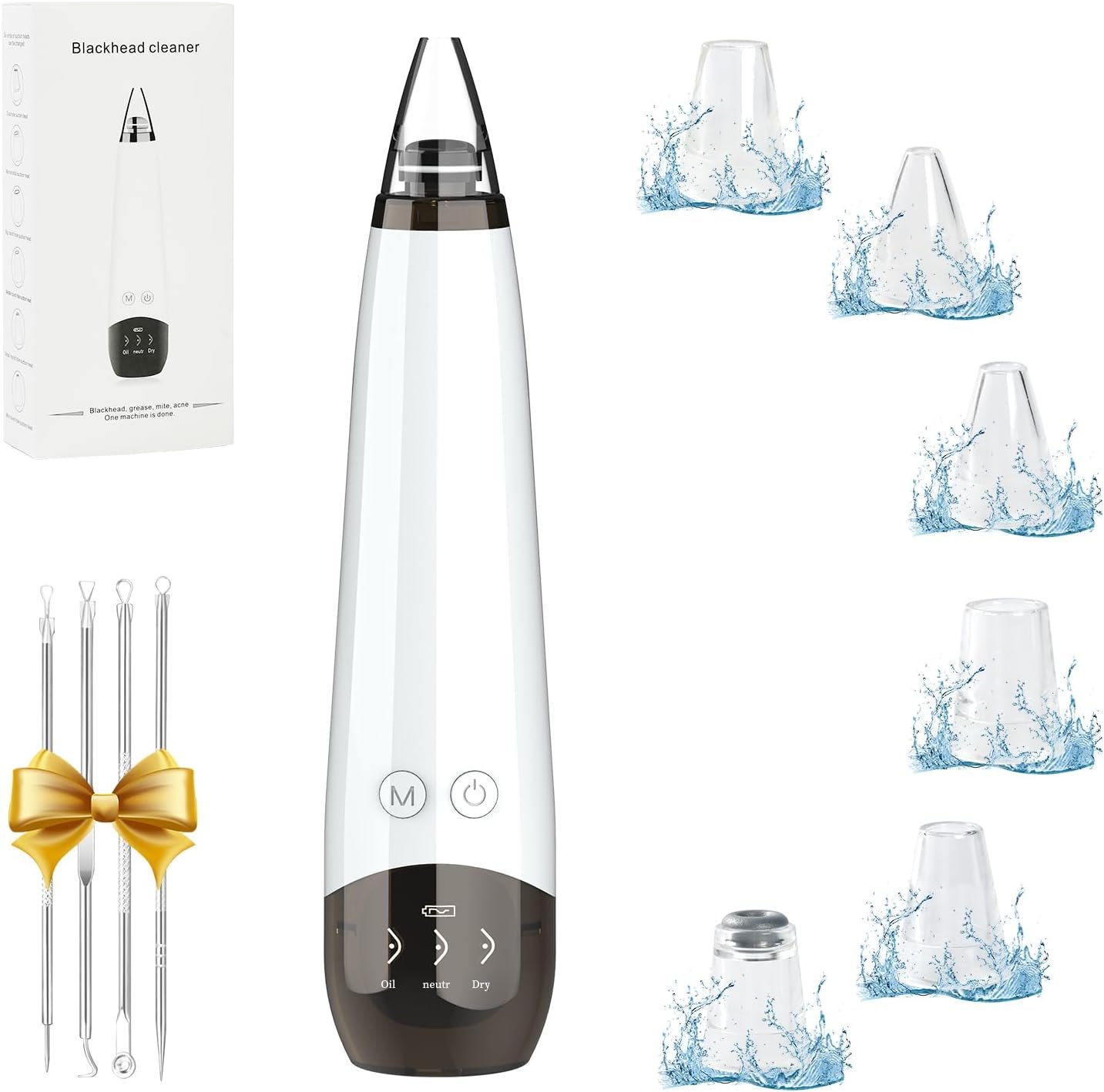 2026 Blackhead Remover Pore Vacuum Cleaner – 3 Adjustable Suction Power 6 Probes,USB Rechargeable Blackhead Vacuum Kit Electric Acne Extractor Tool for Women