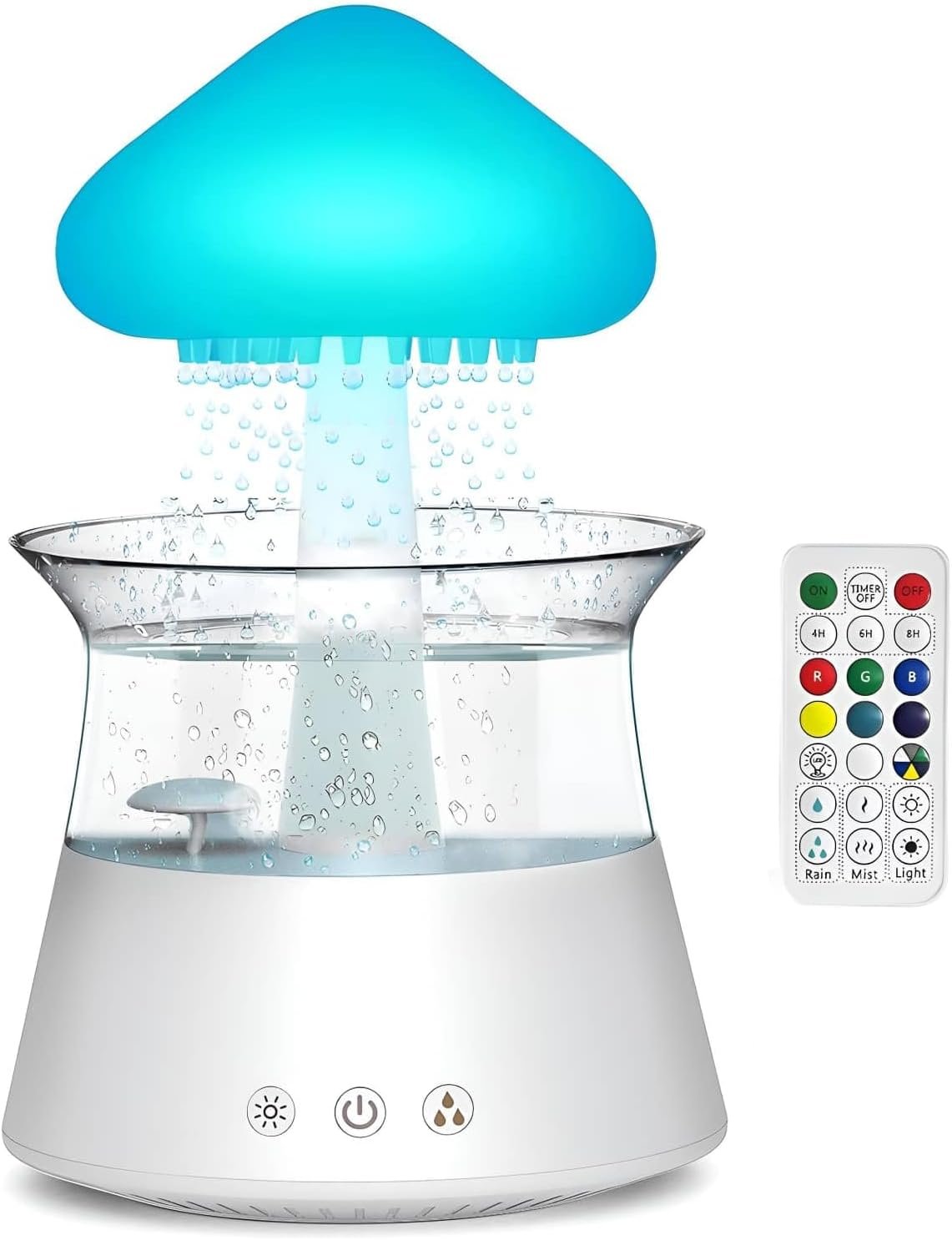 Rain Cloud Mushroom Humidifier Lamp – Soothing Waterfall Night Light with Rain Sounds, Sleep Aid & Relaxation Desk Lamp, Ideal Gift for Kids, Men, Women – Perfect for Birthday, Holiday