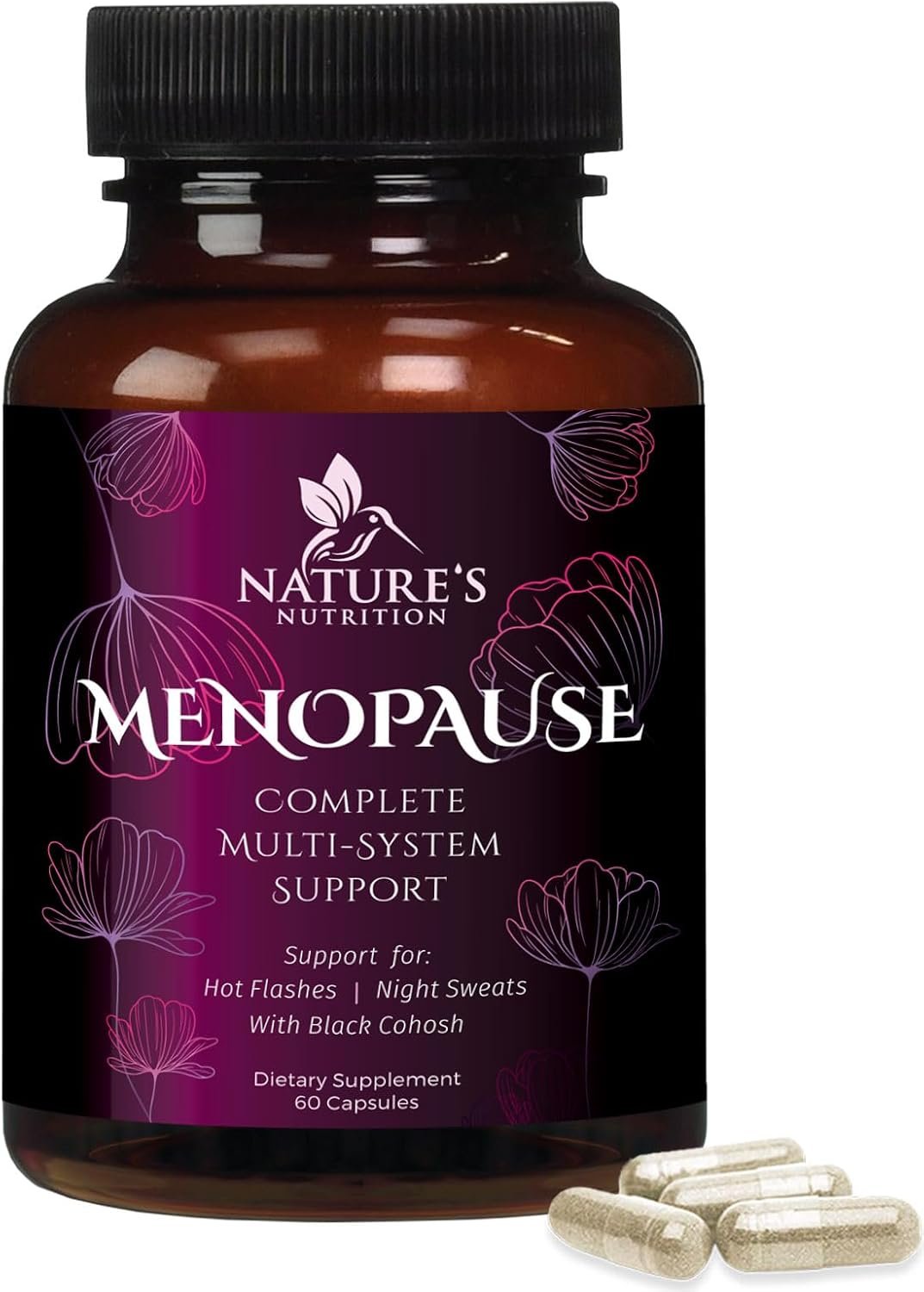 Menopause Supplements for Women – Complete Menopause Relief with Dong Quai & Black Cohosh – For Natural, Mild Hot Flash & Night Sweats – Hormone, Energy & Balance Support, Bottled in USA – 60 Capsules