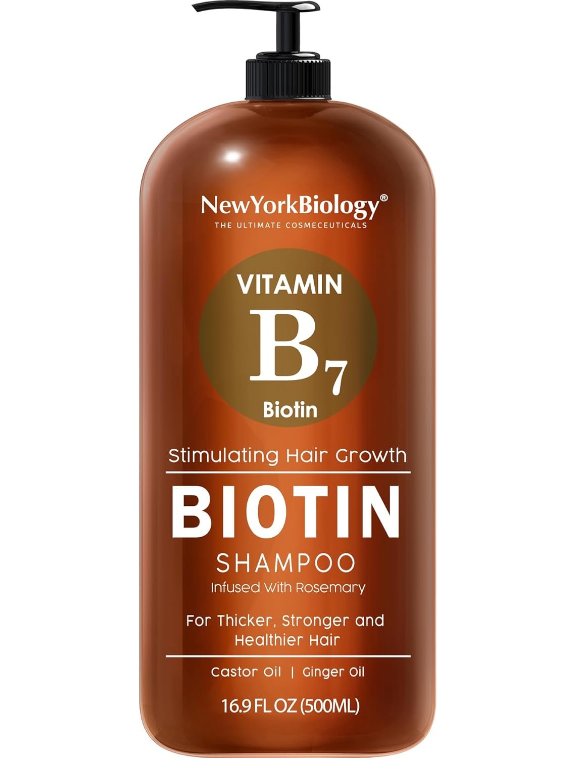 New York Biology Biotin Shampoo for Growth and Thinning Hair – Thickening Formula for Loss Treatment – For Men & Women – Anti Dandruff – 16.9 fl Oz
