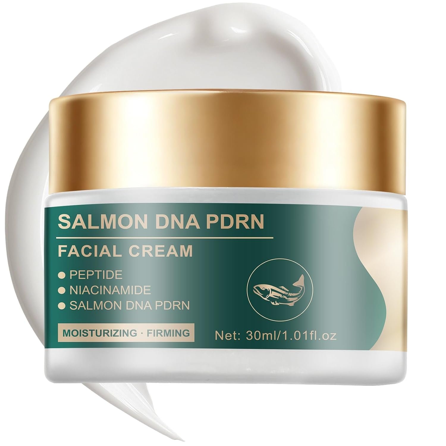 Salmon DNA PDRN Facial Cream with Peptide & Niacinamide – Anti Aging Face Moisturizer & Daily Hydrating Wrinkle Cream for Women with Dry, Aging Skin – 99% Pure PDRN, 1200ppm, 1.01 Fl Oz