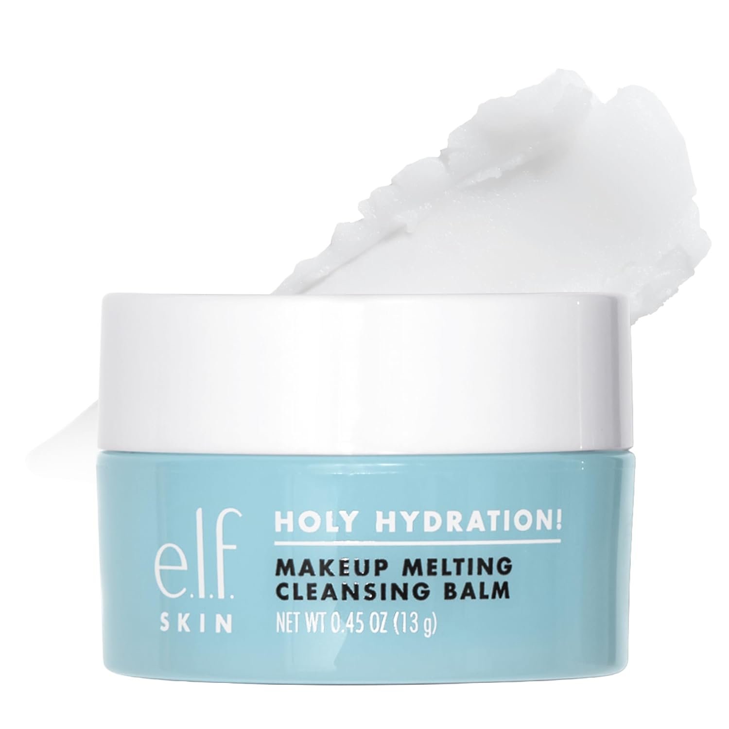 e.l.f. SKIN Mini Holy Hydration! Makeup Melting Cleansing Balm, Face Cleanser & Makeup Remover, Infused with Hyaluronic Acid to Hydrate Skin, 0.45 Oz