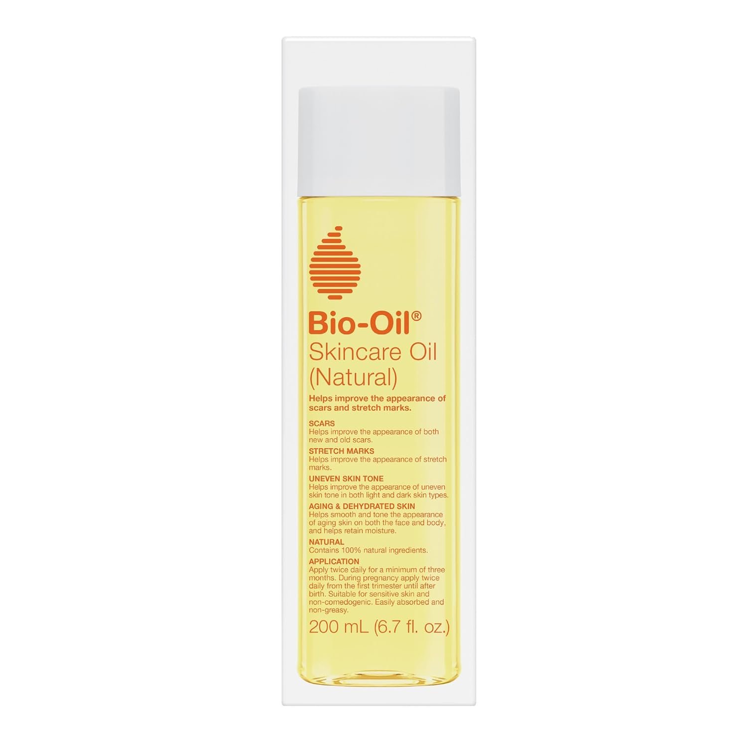 Bio-Oil Natural Skincare Oil, Serum for Scars and Stretch Marks, Face and Body Moisturizer for Dry Skin, Hair Oil, For All Skin Types, 6.7 Oz