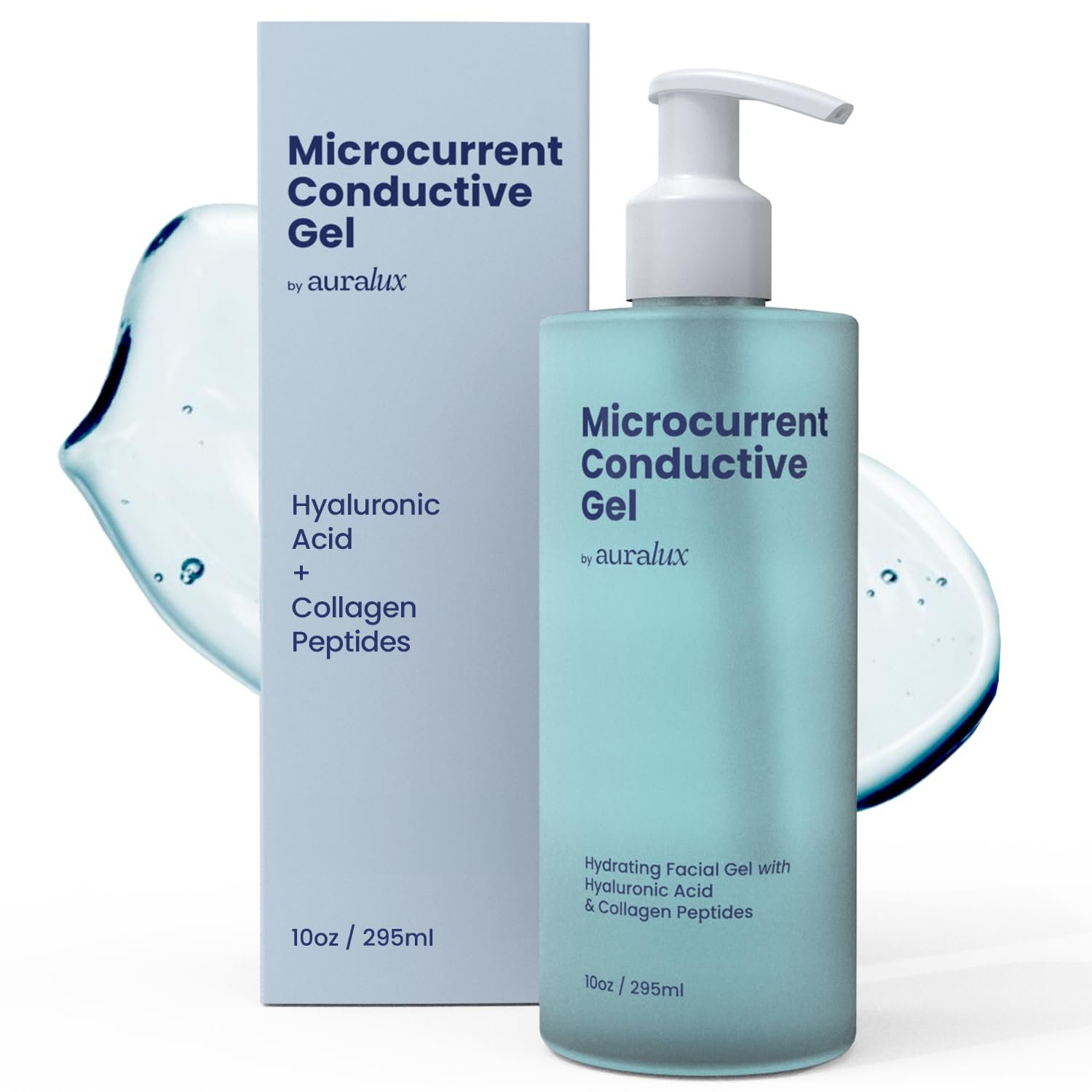 10oz Conductive Gel For Microcurrent Devices – Collagen Peptides & Hyaluronic Acid Boost Skin Radiance – Locks in Moisture for 24 Hours