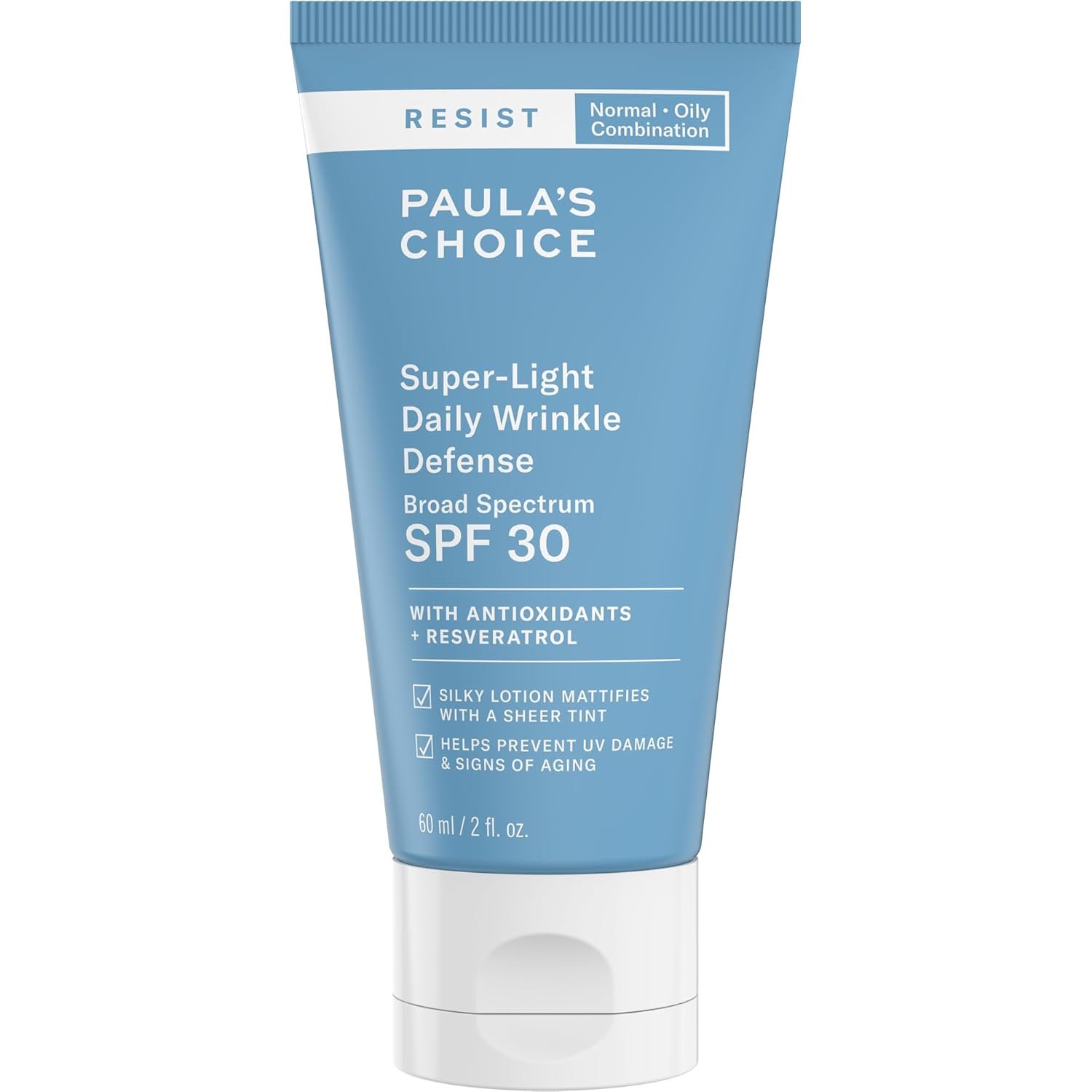 Paula’s Choice RESIST Super-Light Daily Wrinkle Defense Mineral Sunscreen, SPF 30 Face Sunscreen for Oily Skin, Matte Tinted Face Moisturizer, UVA/UVB Protection, Fragrance-Free