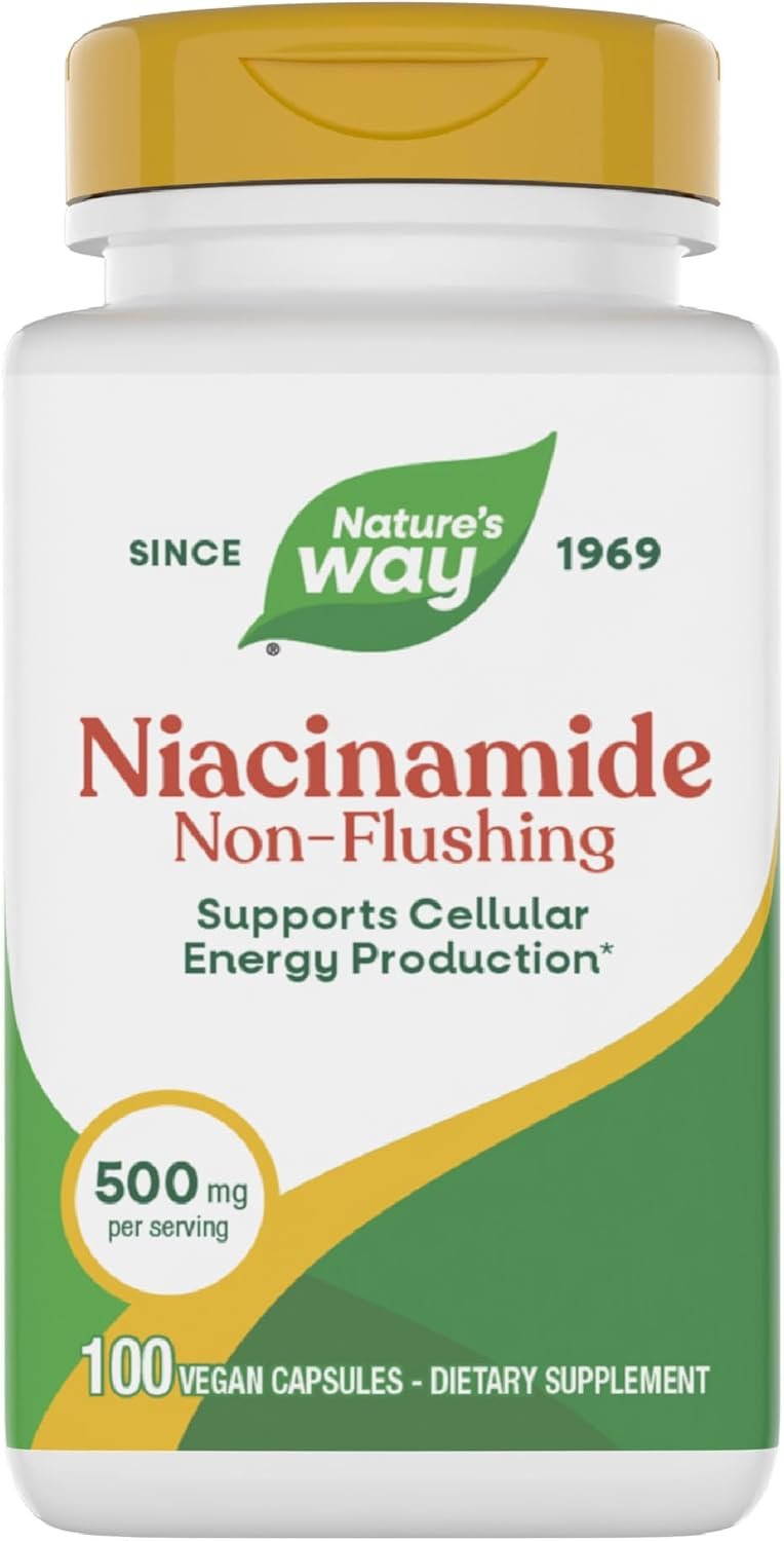 Nature’s Way Niacinamide, Supports Cellular Energy*, 500mg per Serving, 100 Capsules