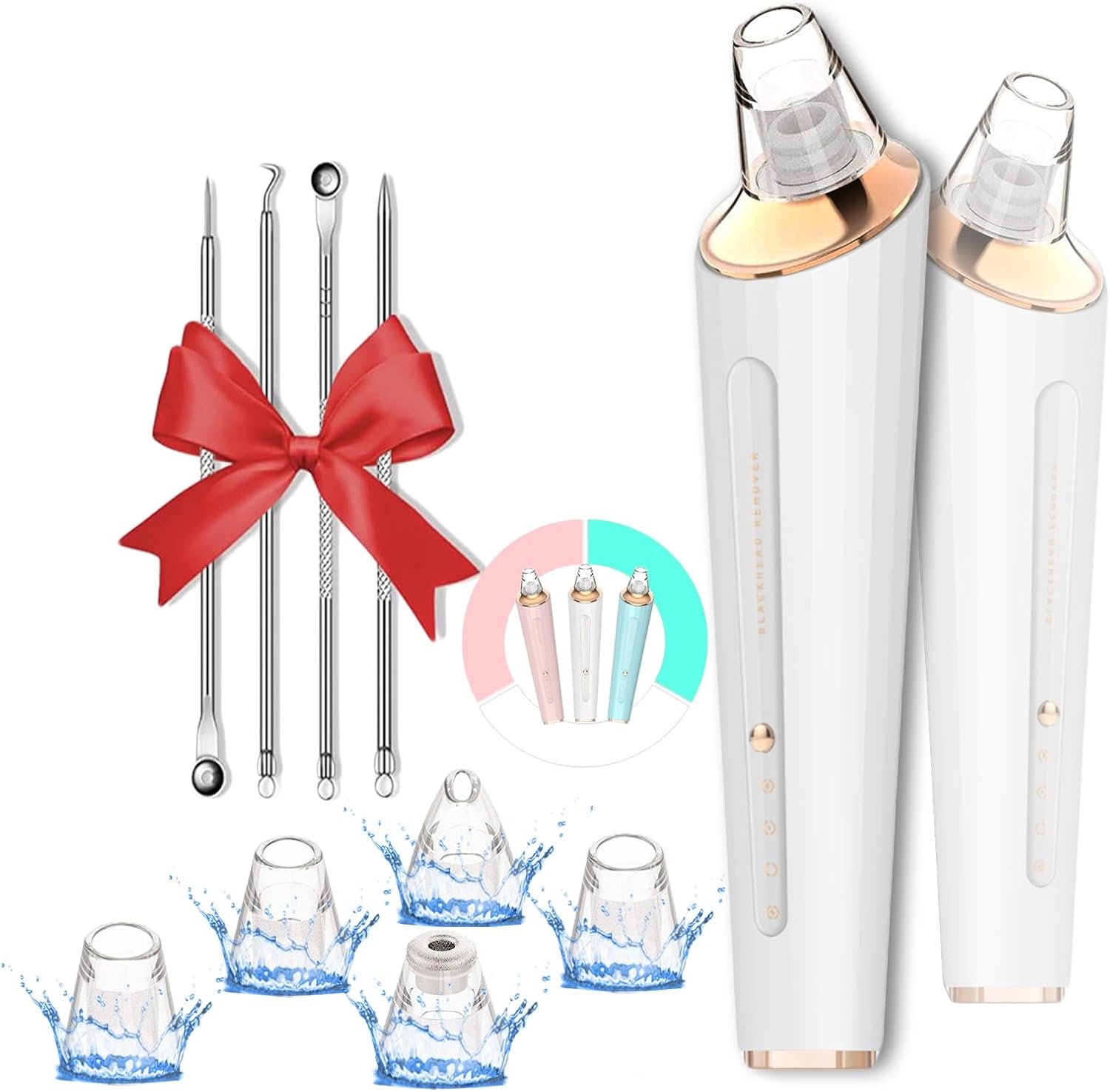 Blackhead Remover Pore Vacuum,Newest Upgraded USB Rechargeable Facial Pore Cleaner Blackhead Removal Kit with 3 Suction Power,5 Probes Black Head Extractions Tool for Women & Men