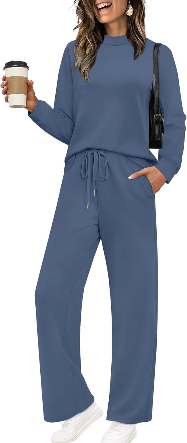 Sampeel Two Piece Sets for Women Mock Neck Matching Sets Loungewear Fall Clothes Travel Outfits Fashion 2026 XS-2XL